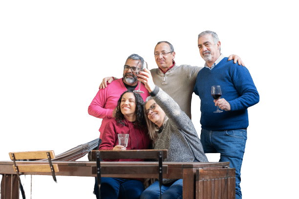 a group of people posing for a photo
